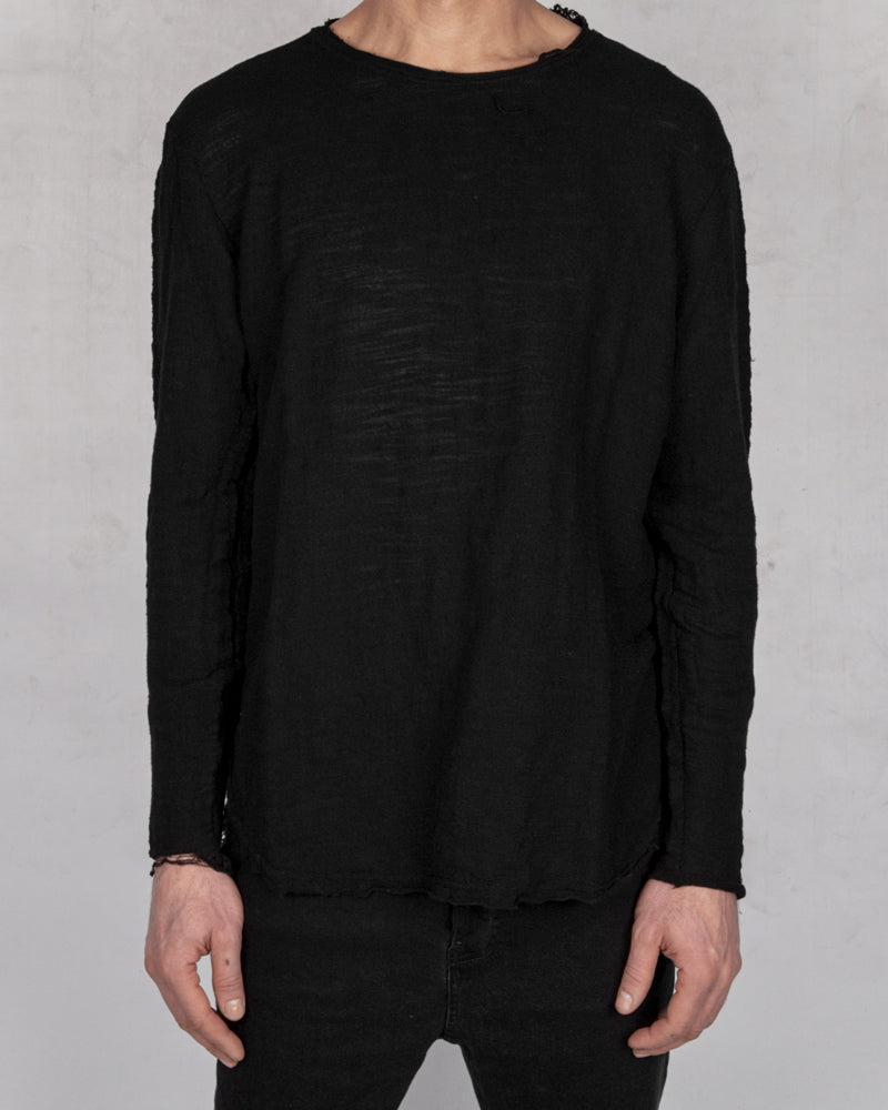 Xagon - Oversize flamed cotton sweater black - https://stilett.com/