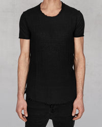 Xagon - Regular fit linen cotton tshirt black - Stilett.com