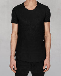 Xagon - Regular fit linen cotton tshirt black - Stilett.com