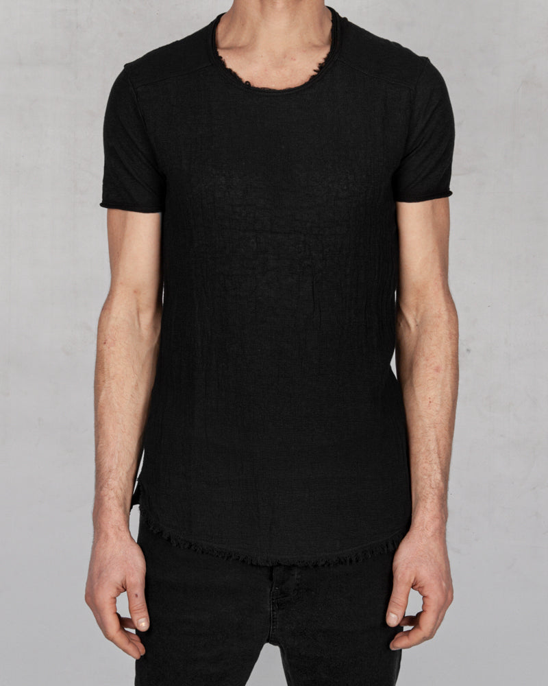Xagon - Regular fit linen cotton tshirt black - Stilett.com