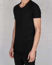 Xagon - Regular fit linen cotton tshirt black - Stilett.com
