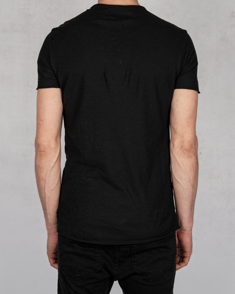 Xagon - Regular fit linen cotton tshirt black - Stilett.com