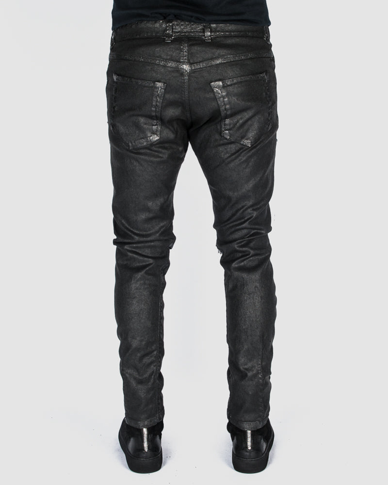 Xagon - Waxed distressed pants - Stilett.com